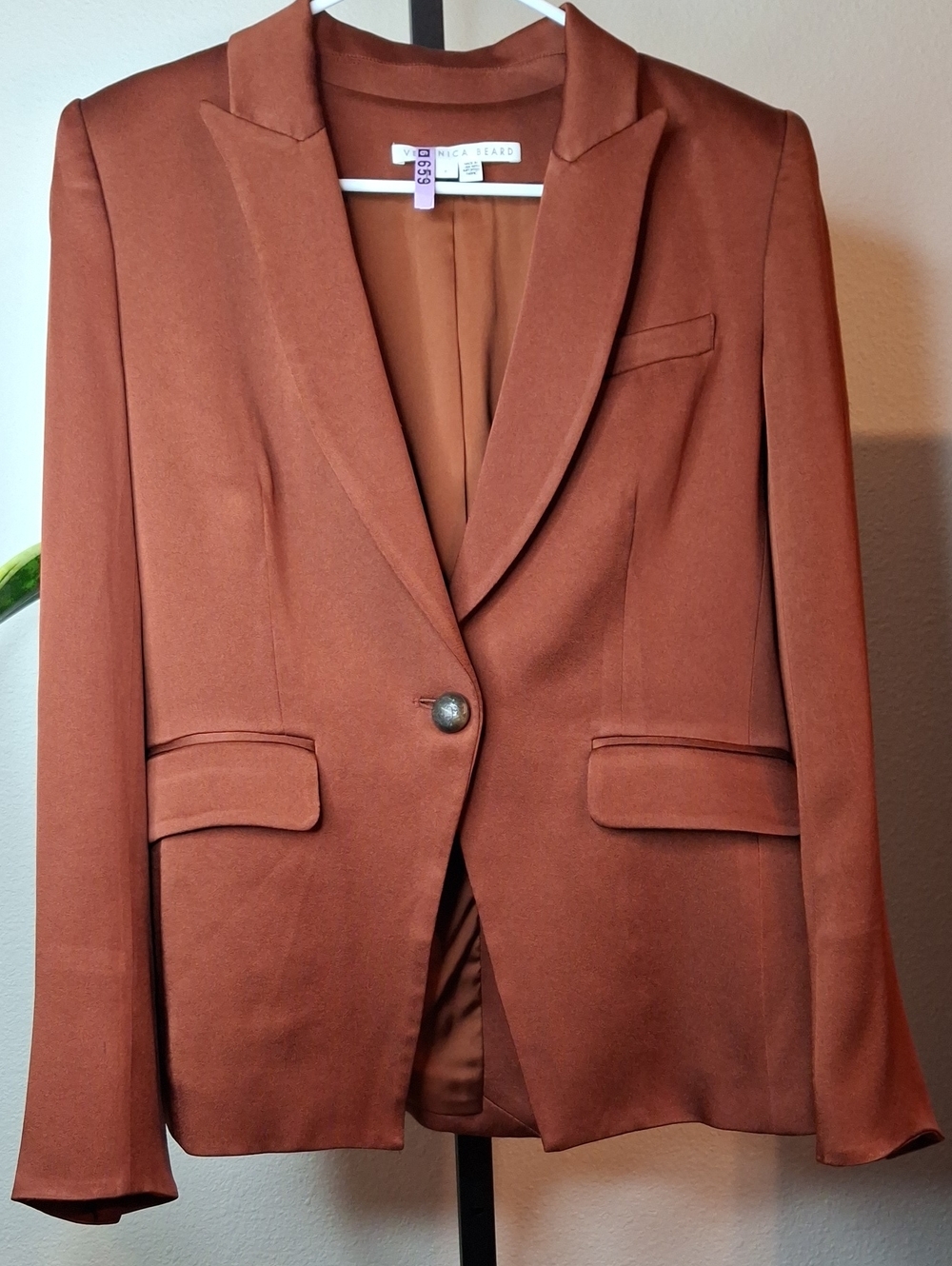 Veronica Beard Rust Single-Button Blazer Dickey Jacket Women sz 6